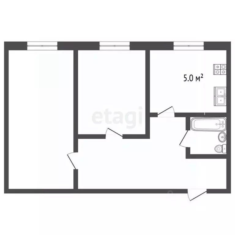 2-к кв. Ростовская область, Ростов-на-Дону просп. 40-летия Победы, 37а ... - Фото 1