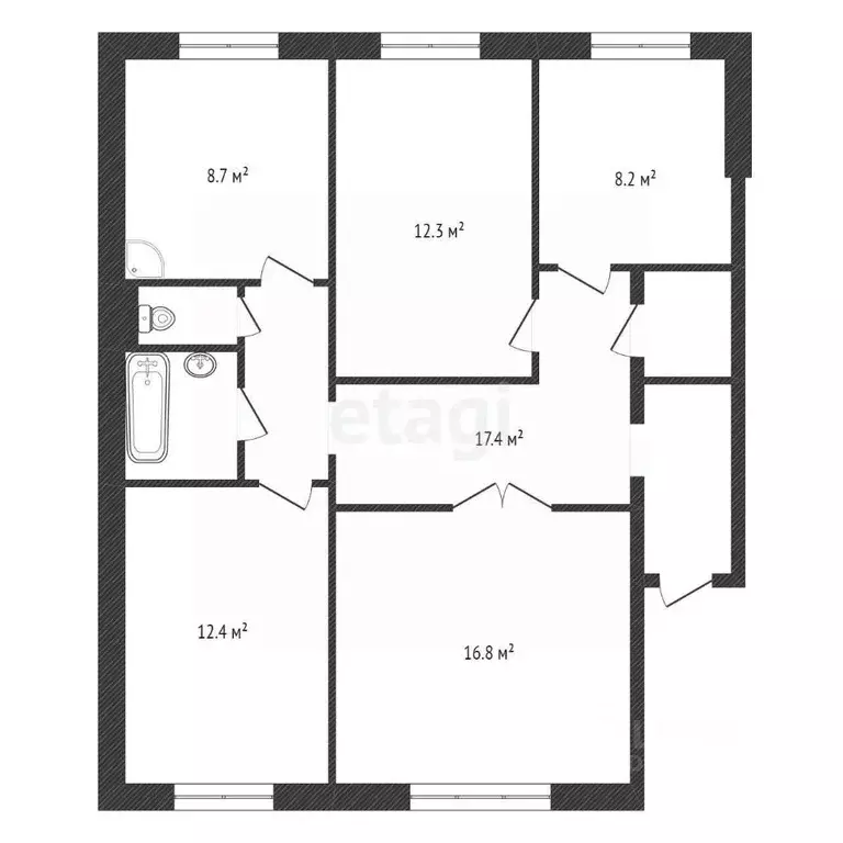 4-к кв. Красноярский край, Красноярск 9 Мая ул., 58 (81.6 м) - Фото 2