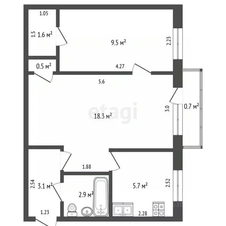 2-к кв. Забайкальский край, Чита Новобульварная ул., 10А (42.3 м) - Фото 2