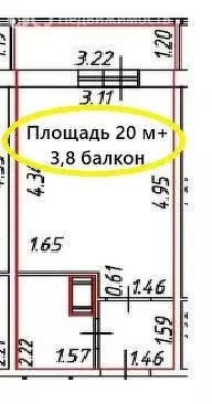 Квартира-студия: Мурино, Воронцовский бульвар, 21к3 (20 м) - Фото 0