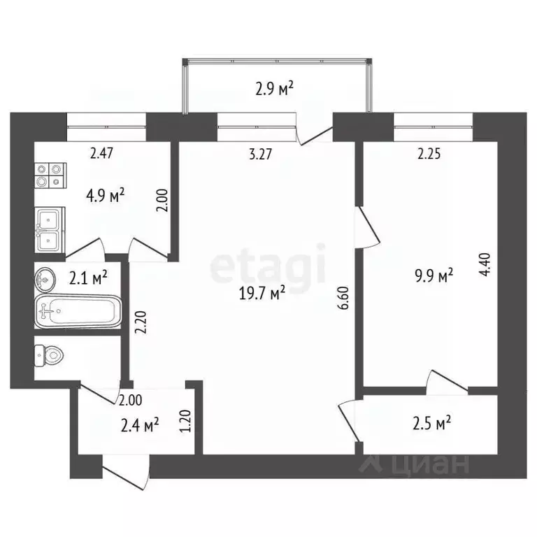 2-к кв. Хабаровский край, Комсомольск-на-Амуре пос. Менделеева, ул. ... - Фото 2