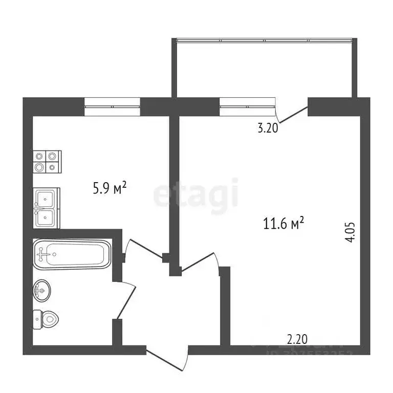 1-к кв. Крым, Армянск ул. Гайдара (23.0 м) - Фото 0