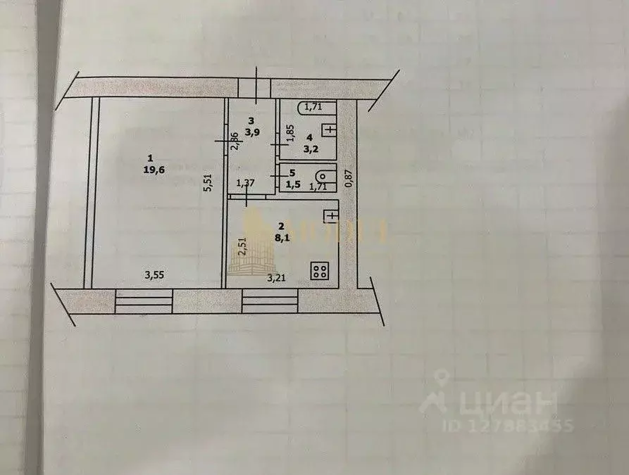 1-к кв. Татарстан, Казань Товарищеская ул., 21 (39.0 м) - Фото 2