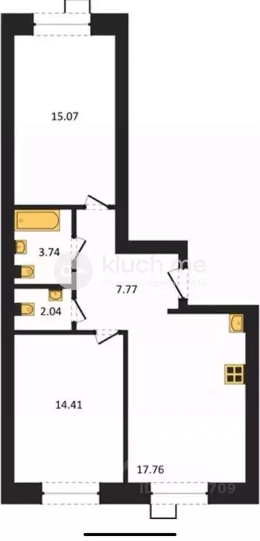 2-к кв. Татарстан, с. Высокая Гора ул. Хасана Шайдуллина, 2 (61.1 м) - Фото 2