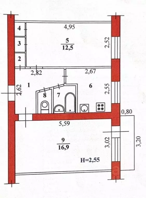 2-к кв. Волгоградская область, Волгоград ул. Хиросимы, 11 (45.1 м) - Фото 2