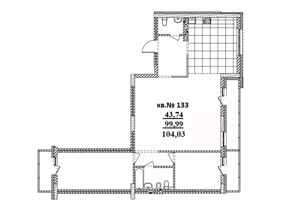 4-к кв. Новосибирская область, Новосибирск Садовая ул., 17 (104.03 м) - Фото 0