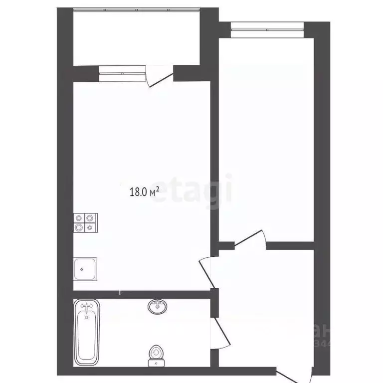 1-к кв. Тюменская область, Тюмень ул. Червишевский Тракт, 64к2 (42.4 ... - Фото 1