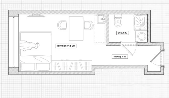 Студия Москва Березовая аллея, 19к1 (18.0 м) - Фото 2
