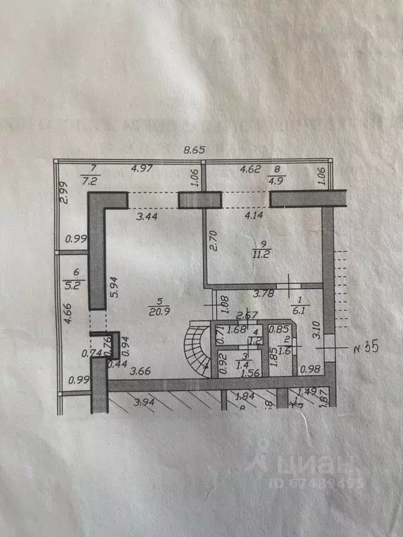 3-к кв. Краснодарский край, Анапа ул. Горького, 58А (70.0 м) - Фото 2
