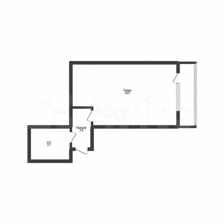 Квартира-студия, 22,8 м, 5/5 эт. - Фото 0