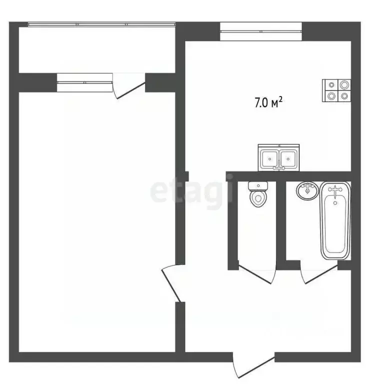 1-к кв. Вологодская область, Сокол Гражданская ул., 1 (30.0 м) - Фото 1