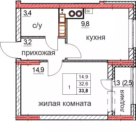 1-к кв. Нижегородская область, Дзержинск Комсомольский мкр,  (32.6 м) - Фото 0