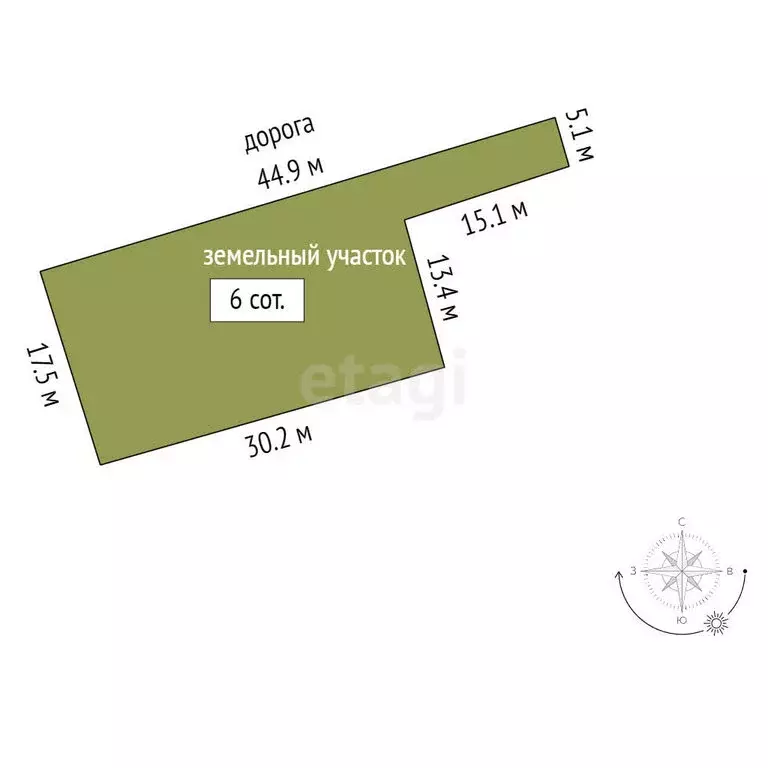 Участок в Глазовское сельское поселение, село Юркино, улица Мира, 1 (6 ... - Фото 1