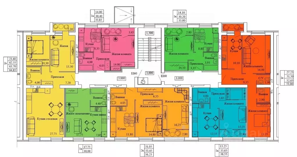 2-к кв. Ивановская область, Кохма Просторный мкр,  (64.85 м) - Фото 1