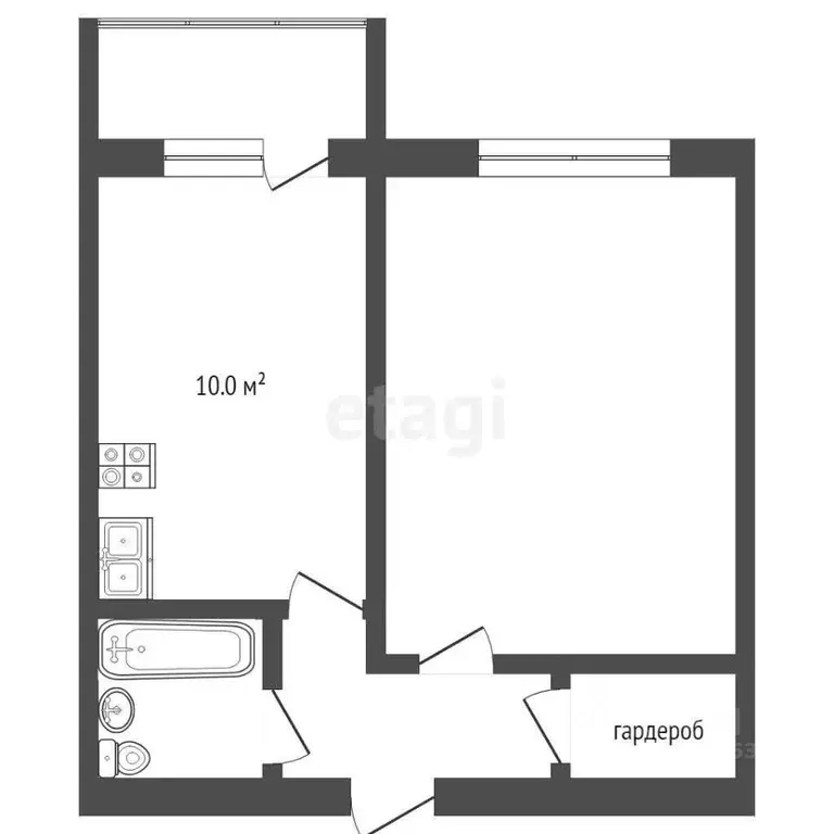 1-к кв. Ханты-Мансийский АО, Сургут ул. Есенина, 8 (41.0 м) - Фото 1