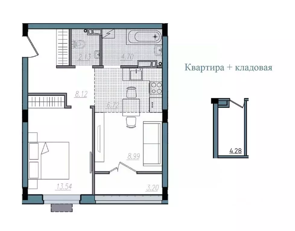 2-к кв. Смоленская область, Смоленск ул. Александра Степанова (47.4 м) - Фото 1