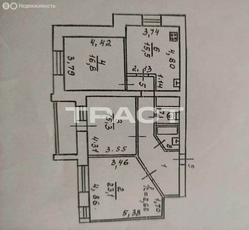 3-комнатная квартира: Воронеж, Московский проспект, 109А (91.2 м) - Фото 1