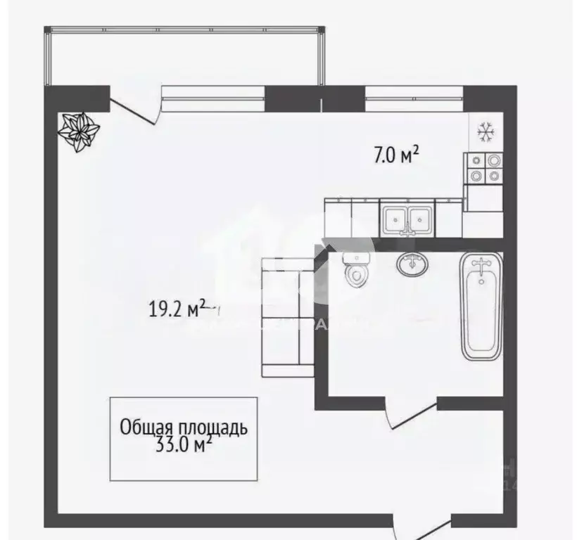 1-к кв. Новосибирская область, Новосибирск ул. Революции, 7 (33.0 м) - Фото 1