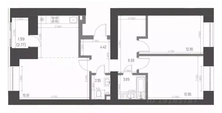 3-к кв. Татарстан, Нижнекамск 15-й мкр,  (70.33 м) - Фото 0