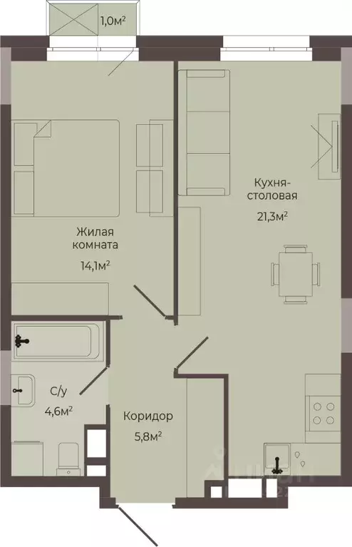 1-к кв. Нижегородская область, Нижний Новгород Соцгород жилрайон, 1-й ... - Фото 0