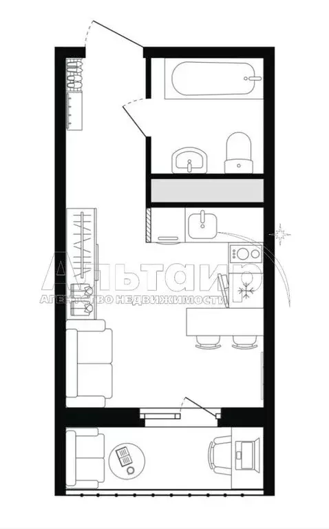 Квартира-студия: Ростов-на-Дону, микрорайон Северный, бульвар ... - Фото 1