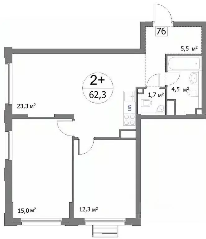 2-к кв. Нижегородская область, Нижний Новгород ул. Сергея Акимова, 50 ... - Фото 0