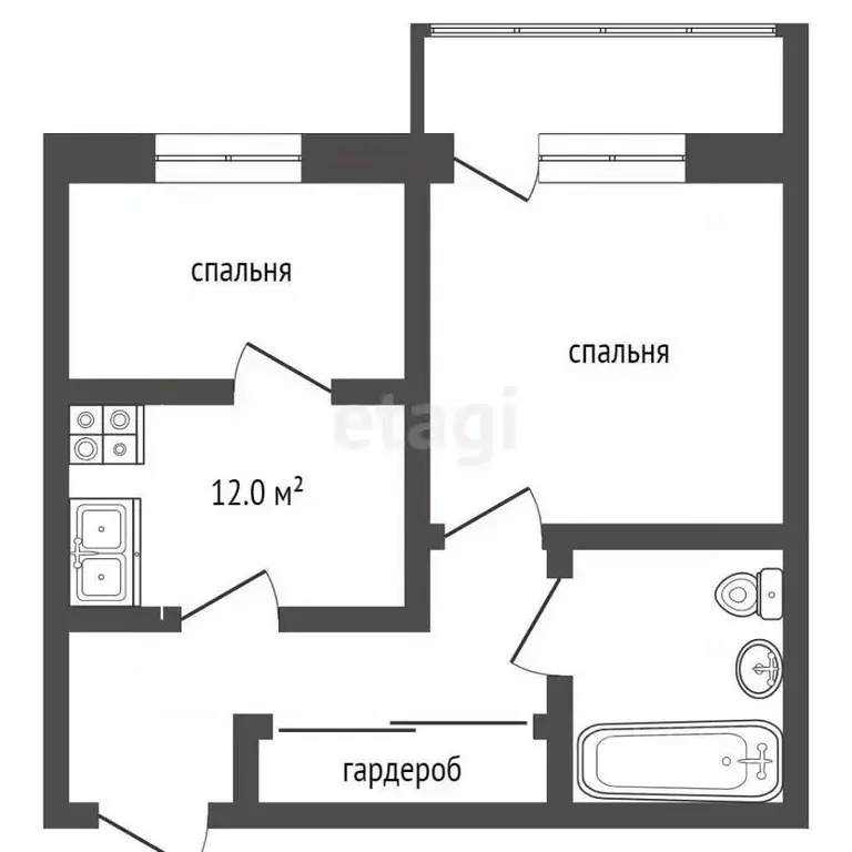 2-к кв. Московская область, Клин Клинская ул., 30 (40.1 м) - Фото 1