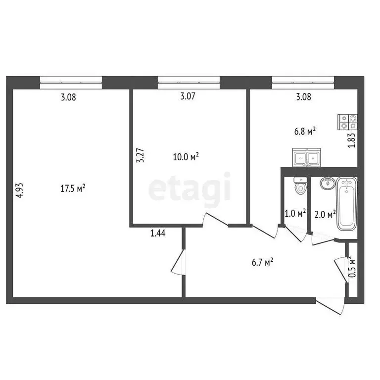 2-комнатная квартира: Санкт-Петербург, Гражданский проспект, 79к3 (45 ... - Фото 1