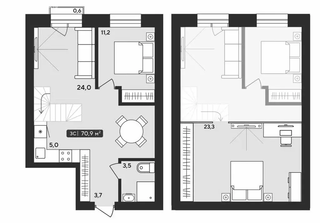 2-комнатная квартира: Октябрьский, жилой комплекс Альпийский квартал, ... - Фото 1