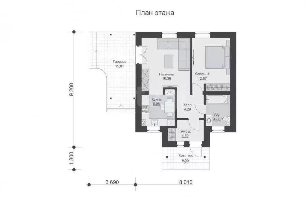 Дом в Береговое, улица Пирогова, 2 (115 м) - Фото 1