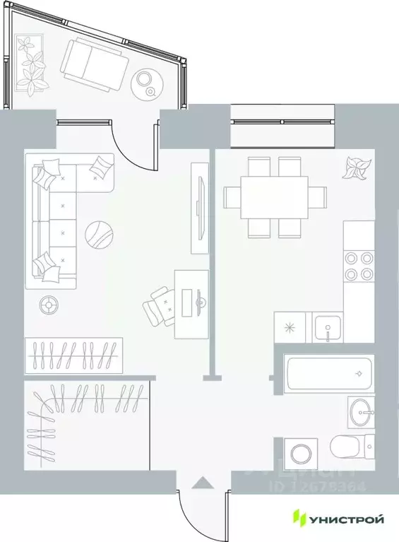 1-к кв. Пермский край, Пермь Рионская ул., 4А (39.44 м) - Фото 1