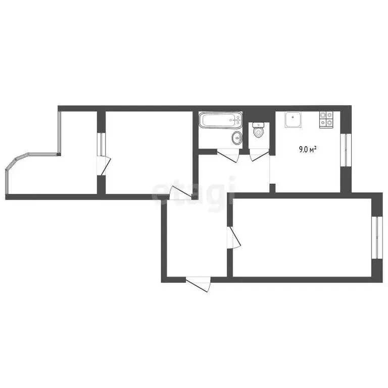 2-комнатная квартира: Мытищи, Юбилейная улица, 24 (54 м) - Фото 0