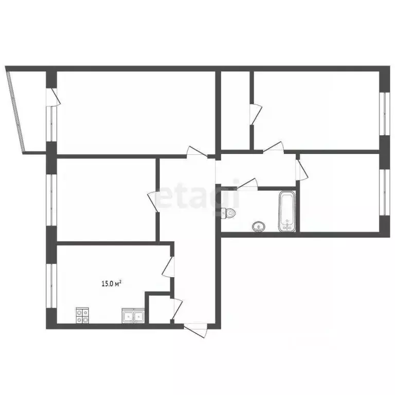 4-к кв. Ханты-Мансийский АО, Сургут ул. Мелик-Карамова, 72 (87.4 м) - Фото 1