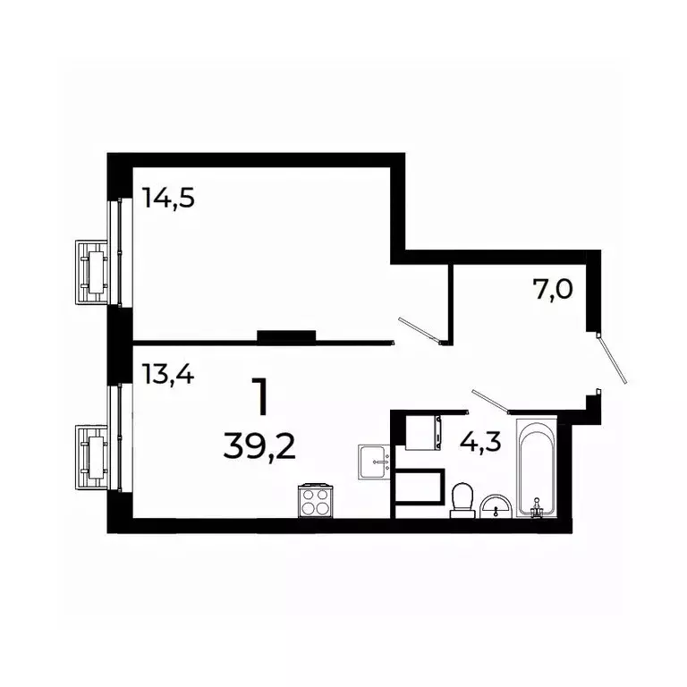 1-к кв. Нижегородская область, Нижний Новгород ул. Коперника, 15 (39.2 ... - Фото 1