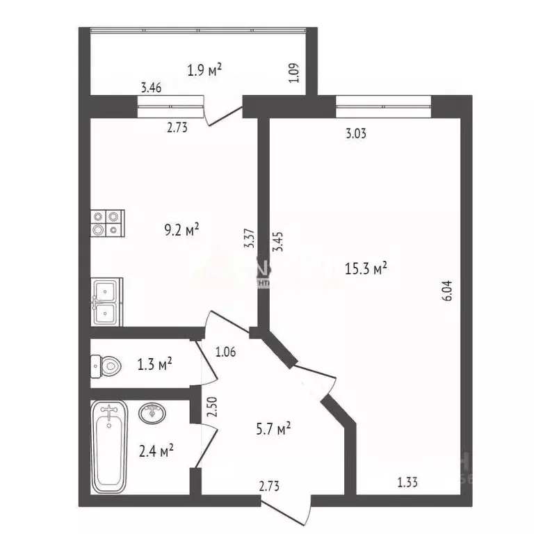 1-к кв. Ямало-Ненецкий АО, Новый Уренгой Строителей мкр, 5/3 (33.9 м) - Фото 1