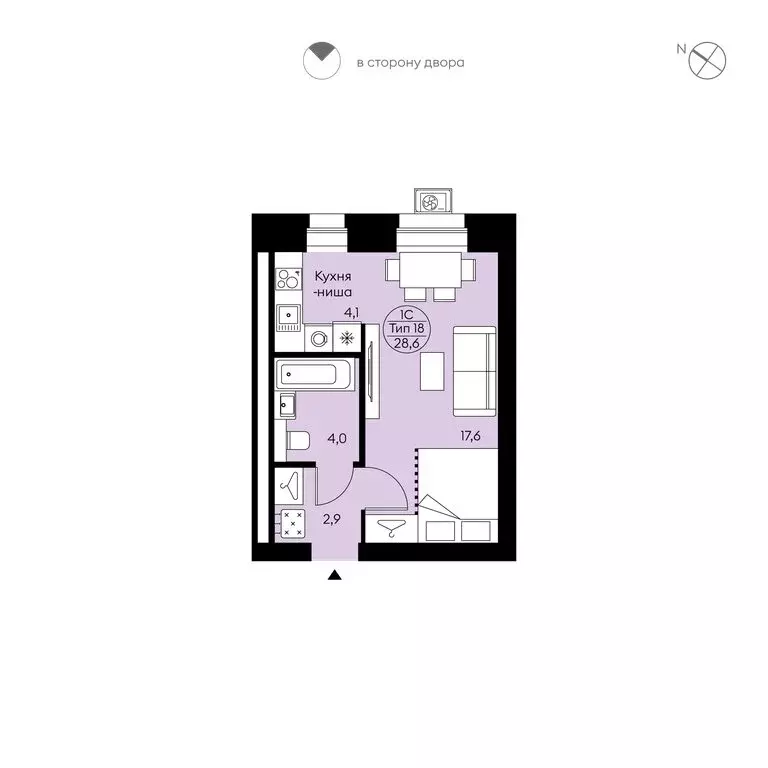 Квартира-студия: Сыктывкар, улица Жакова, 17 (28.6 м) - Фото 1