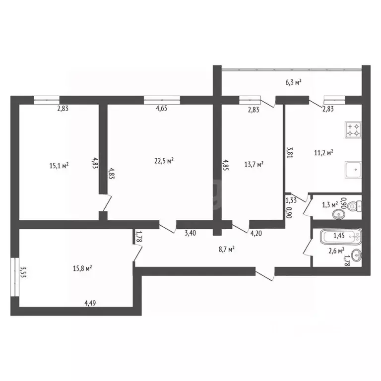 4-к кв. Башкортостан, Уфа ул. Пушкина, 35/3 (97.0 м) - Фото 1