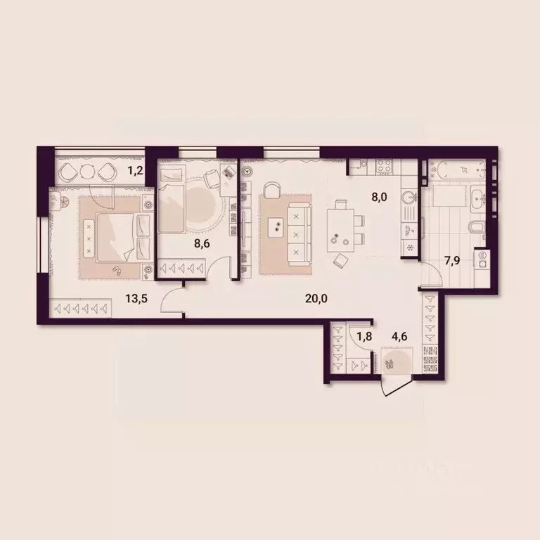 2-к кв. Приморский край, Артем ул. Куйбышева, 11А (65.61 м) - Фото 1