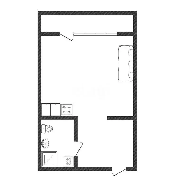 Квартира-студия: Абакан, улица Крылова, 46 (26.4 м) - Фото 1