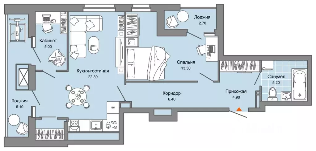 1-к кв. Пермский край, Пермь ул. Дзержинского, 31А (60.0 м) - Фото 2