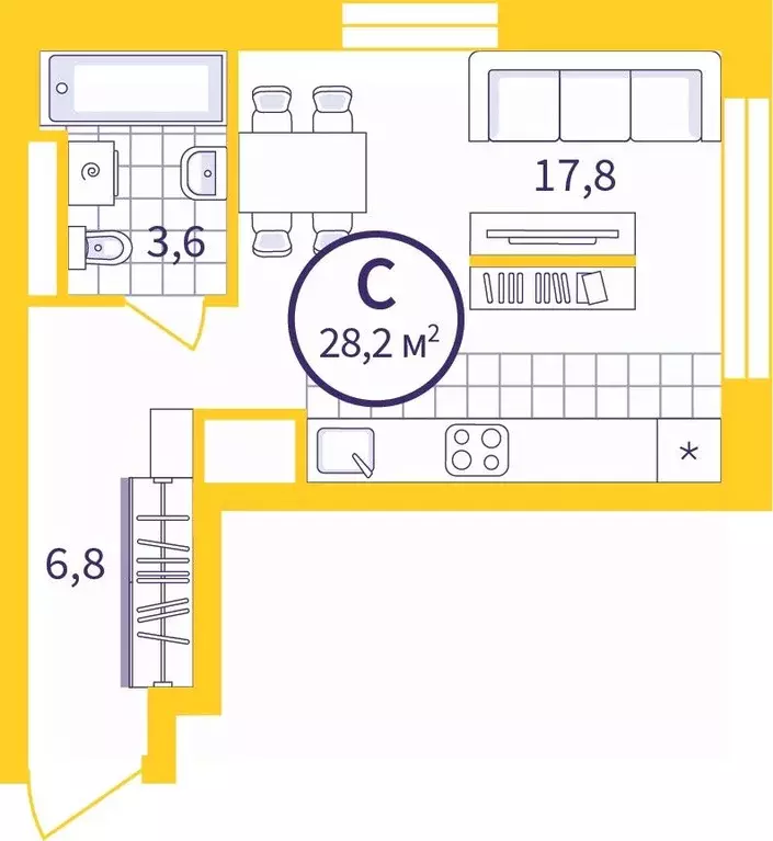 Студия Свердловская область, Екатеринбург Уктус жилрайон, Астон Сезоны ... - Фото 1