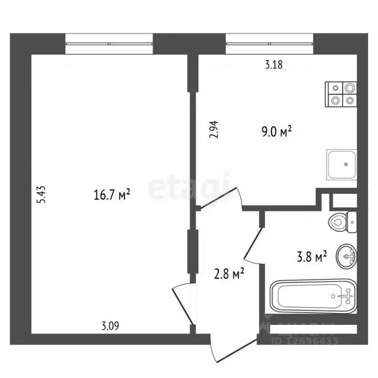 1-к кв. Московская область, Люберцы Зенино ЖК Самолет мкр, ул. ... - Фото 2