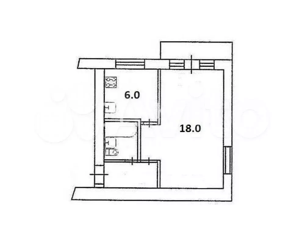 1-к. квартира, 31 м, 2/5 эт. - Фото 0