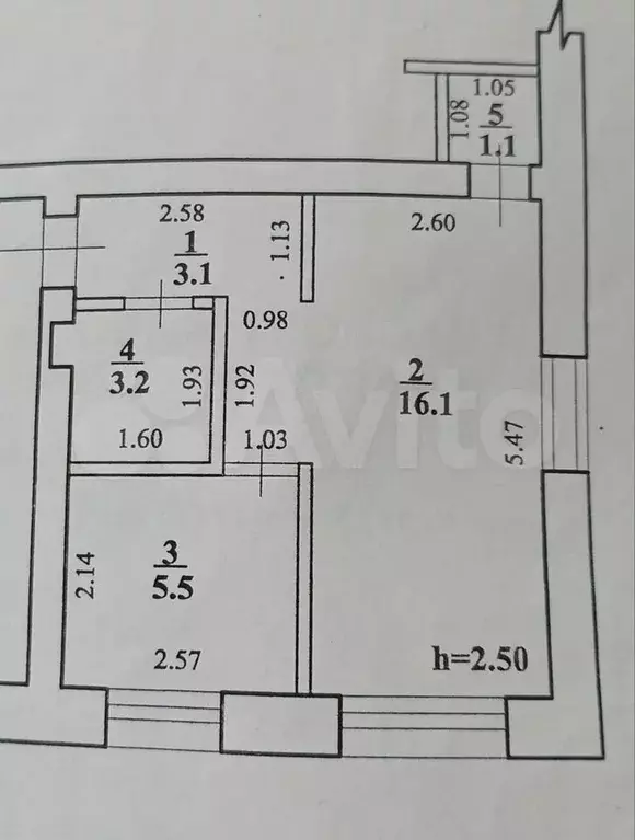 1-к. квартира, 29 м, 1/2 эт. - Фото 0