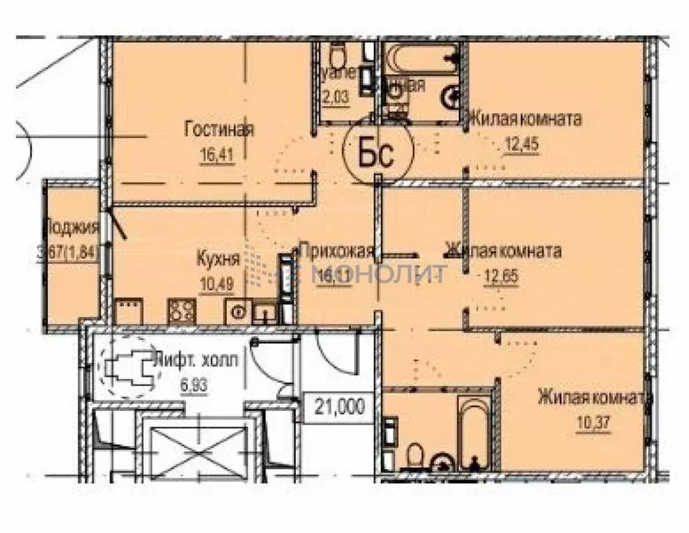 4-комнатная квартира: Нижний Новгород, микрорайон Лесной Городок, ... - Фото 0