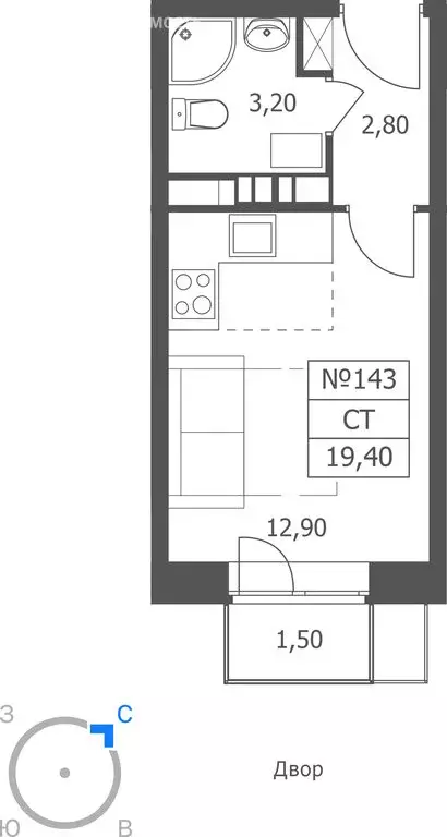 Квартира-студия: Ярославль, Большая Октябрьская улица, 85 (19.4 м) - Фото 0
