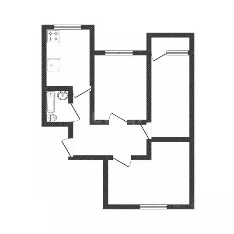 3-к кв. Алтайский край, Барнаул ул. Новосибирская, 18А (61.7 м) - Фото 2