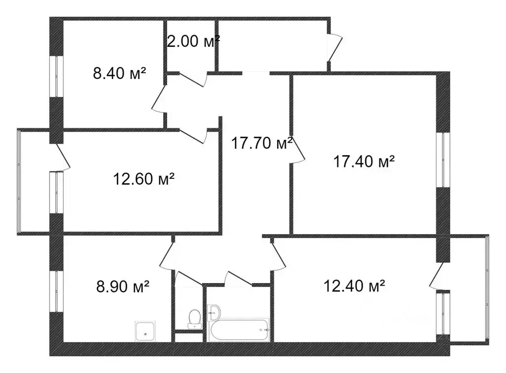 4-к кв. Иркутская область, Усть-Илимск Белградская ул., 25 (86.6 м) - Фото 2