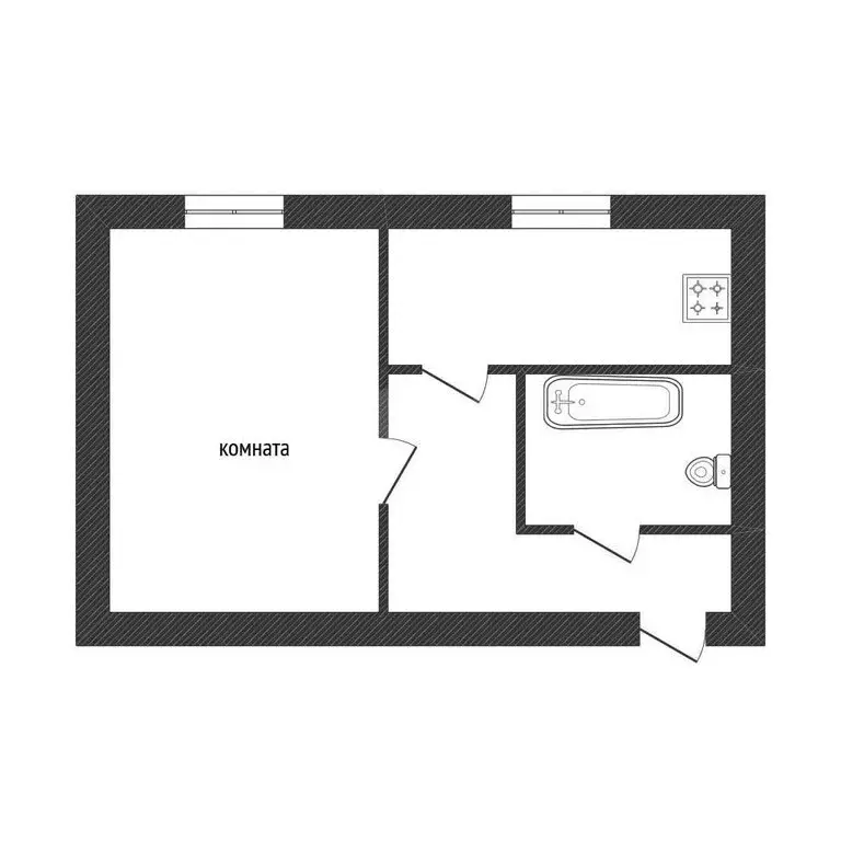 1-комнатная квартира: Волхов, Молодёжная улица, 18А (29.7 м) - Фото 1