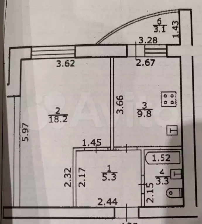 1-к. квартира, 36,6 м, 8/9 эт. - Фото 0